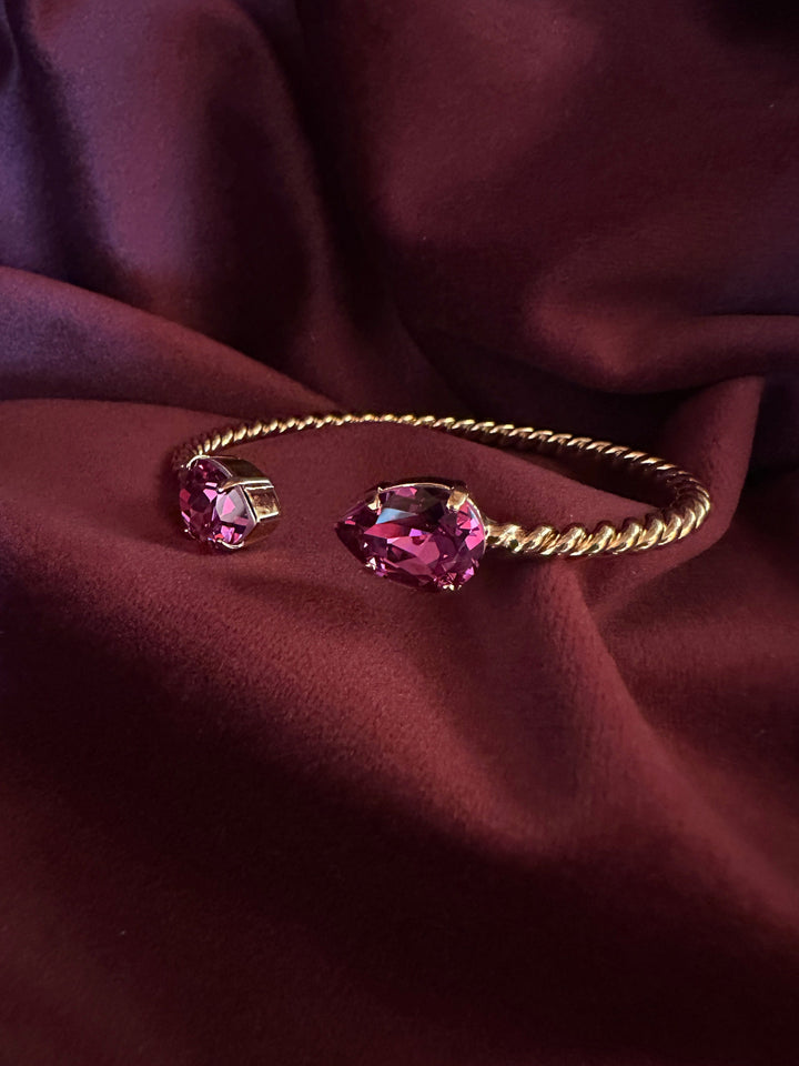 Caroline Svedbom armbånd Mini drop bracelet  - dark rose