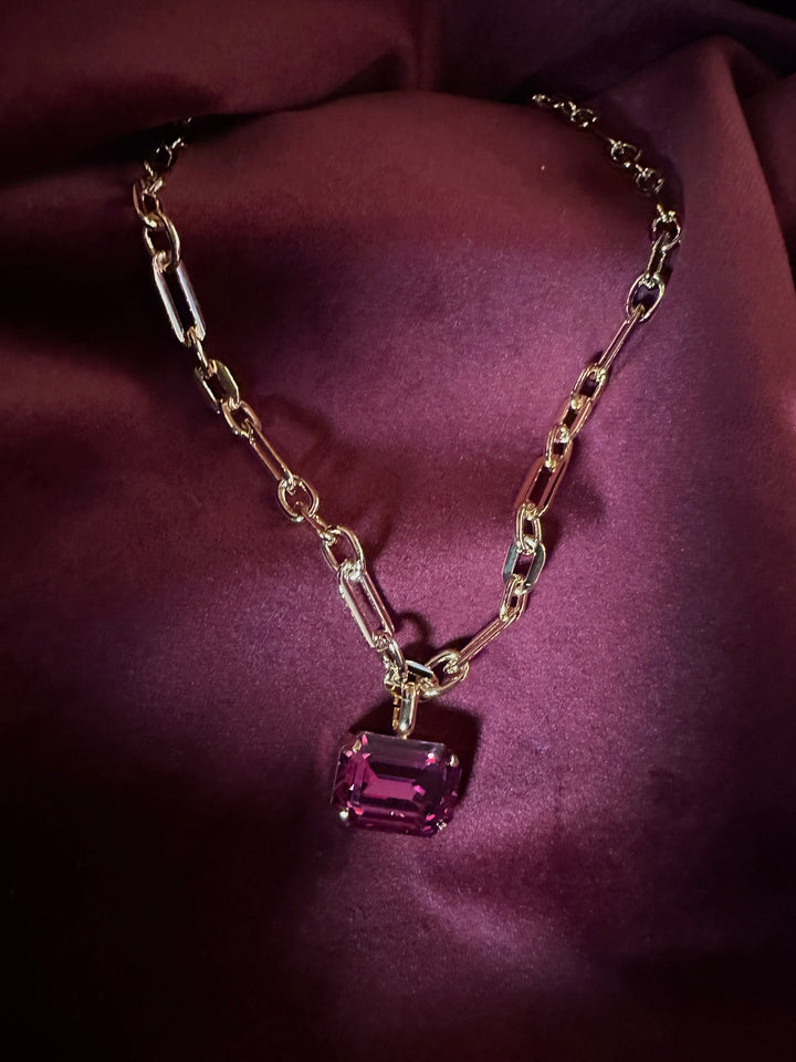 Caroline Svedbom halskjeder Lydia chain necklace - dark rose