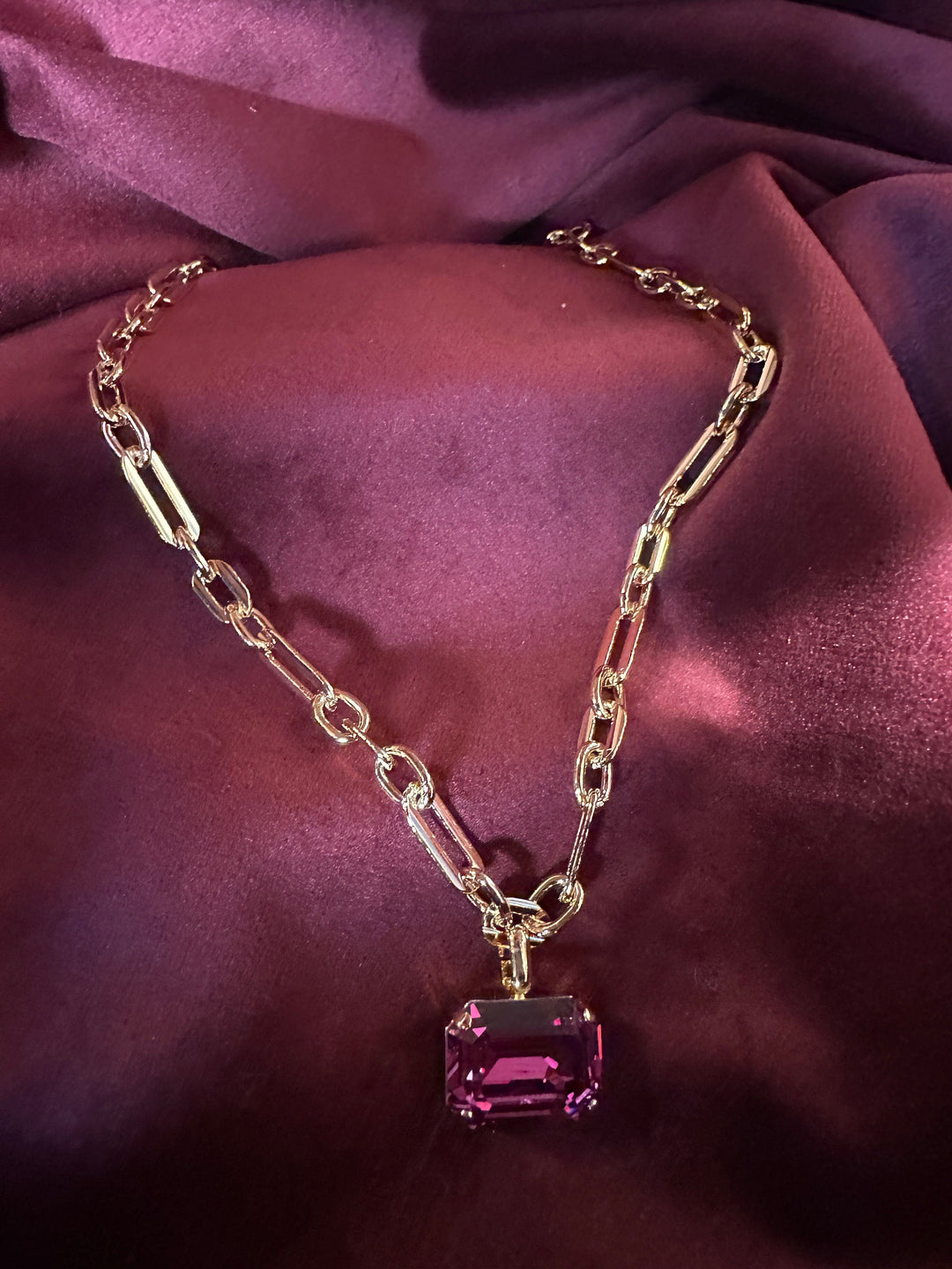 Caroline Svedbom halskjeder Lydia chain necklace - dark rose