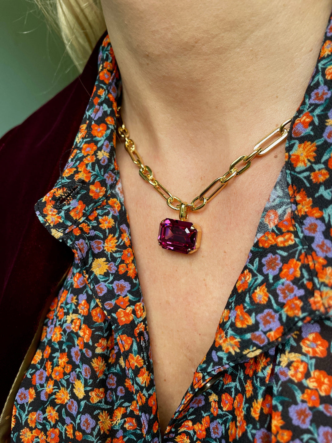 Caroline Svedbom halskjeder Lydia chain necklace - dark rose