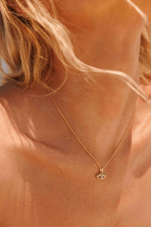 Caroline Svedbom halskjeder Petite greek eye necklace