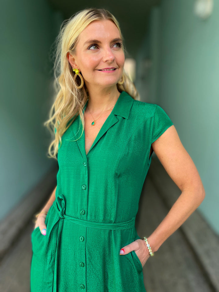 Caroline Svedbom øredobber Classic Rope earrings - citrus green