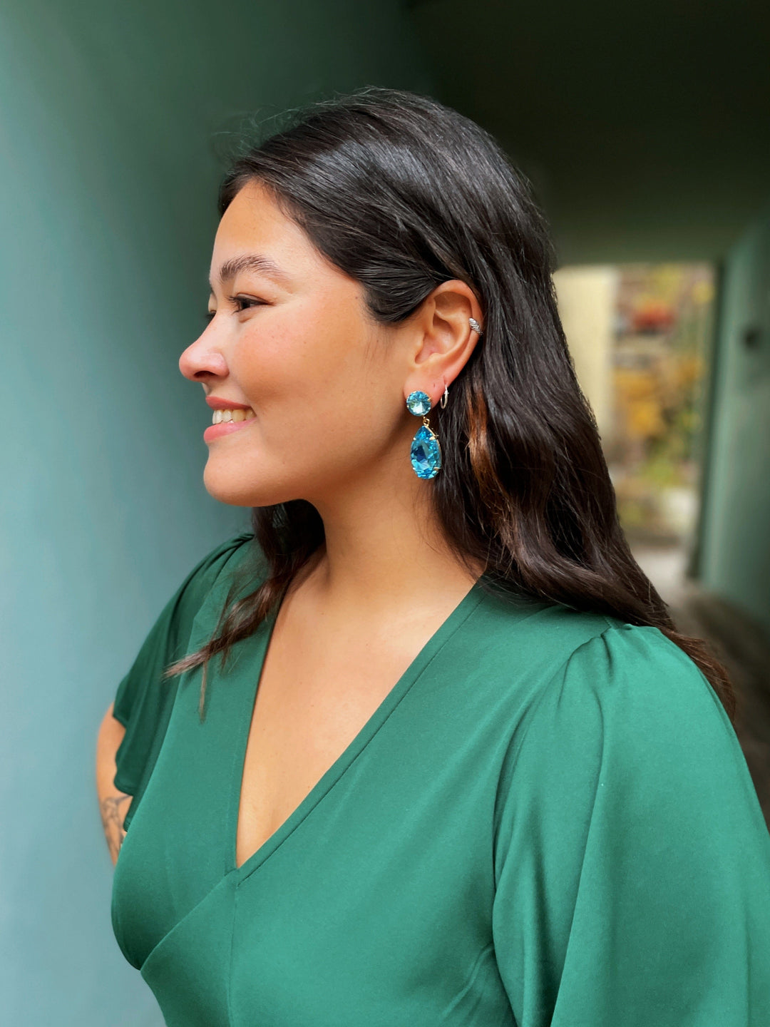 Caroline Svedbom øredobber Perfect drop earrings - aquamarine