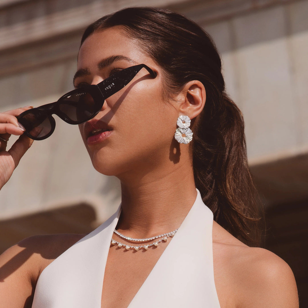 Caroline Svedbom øredobber Vassia earrings - rhodium