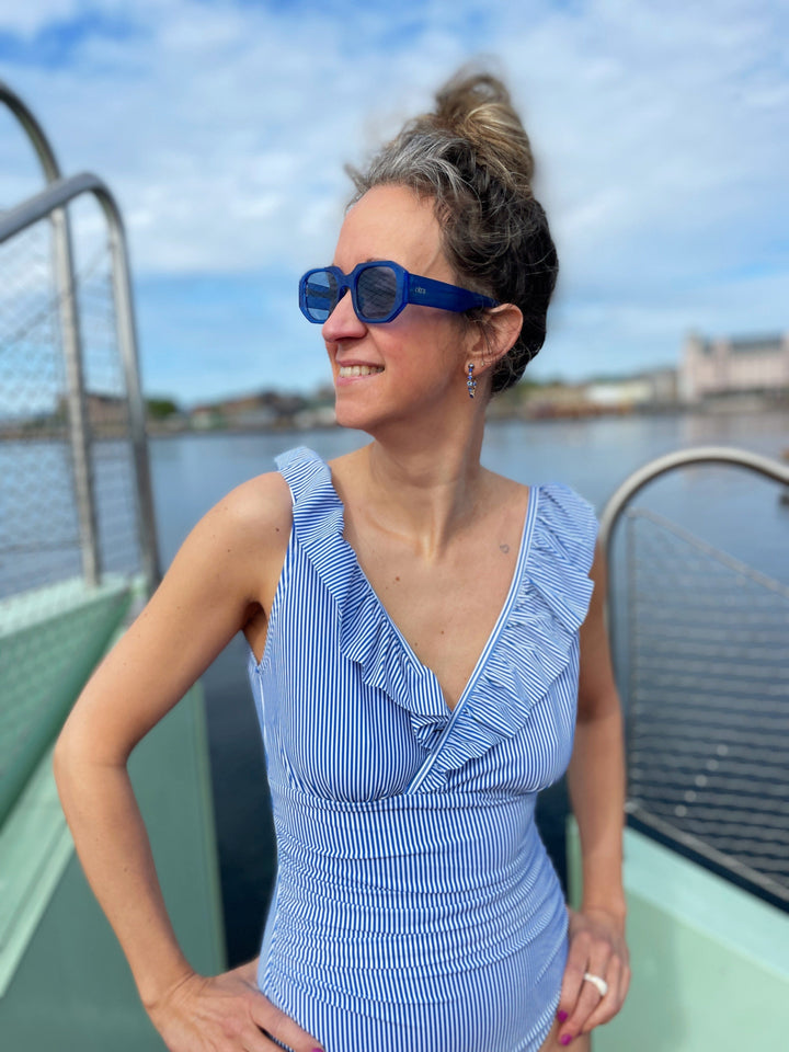 Cras Badedrakt Agnes badedrakt - pinstripe blue