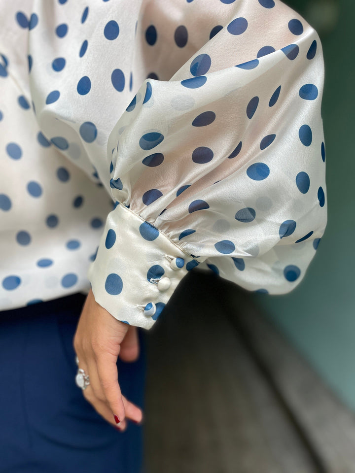 Cras Topper Jackie bluse - blå prikker