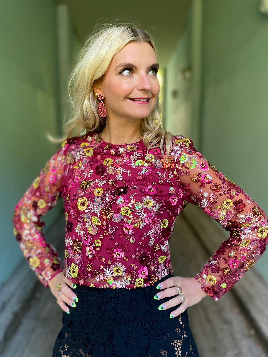 Cras Topper Queen bluse - cabernet