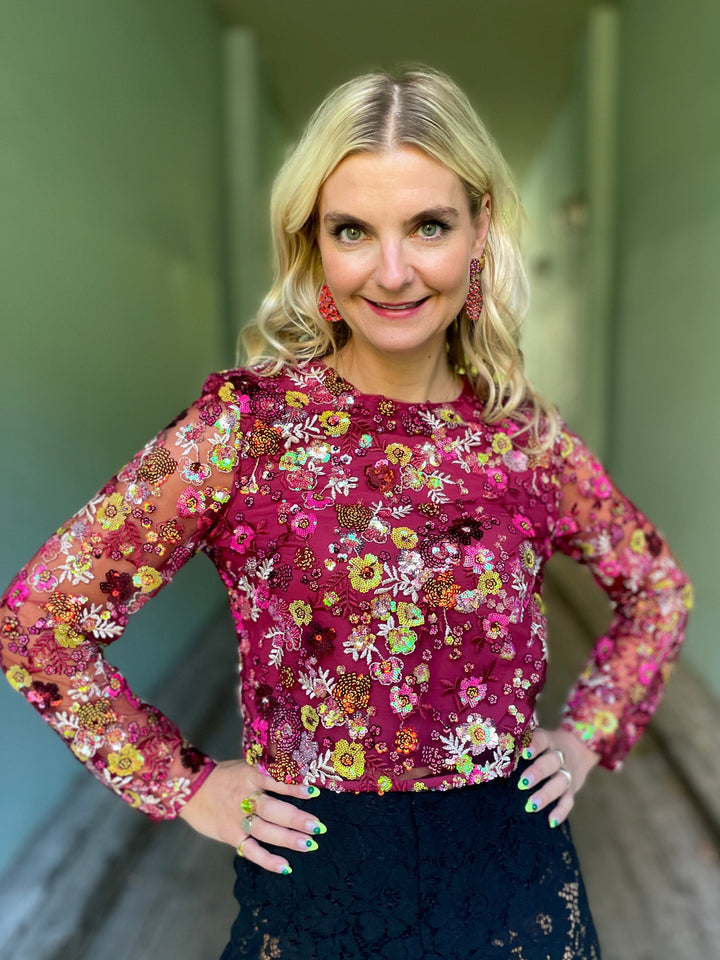 Cras Topper Queen bluse - cabernet