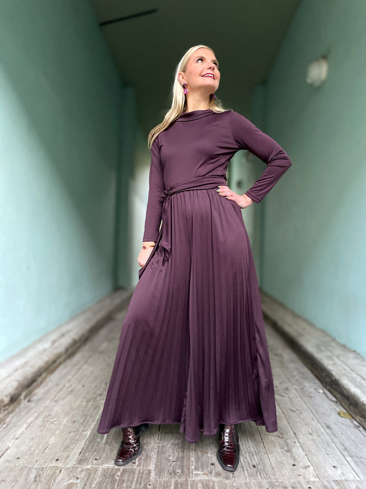 Dianas Vintage buksedresser Bianca buksedress plissé - plomme