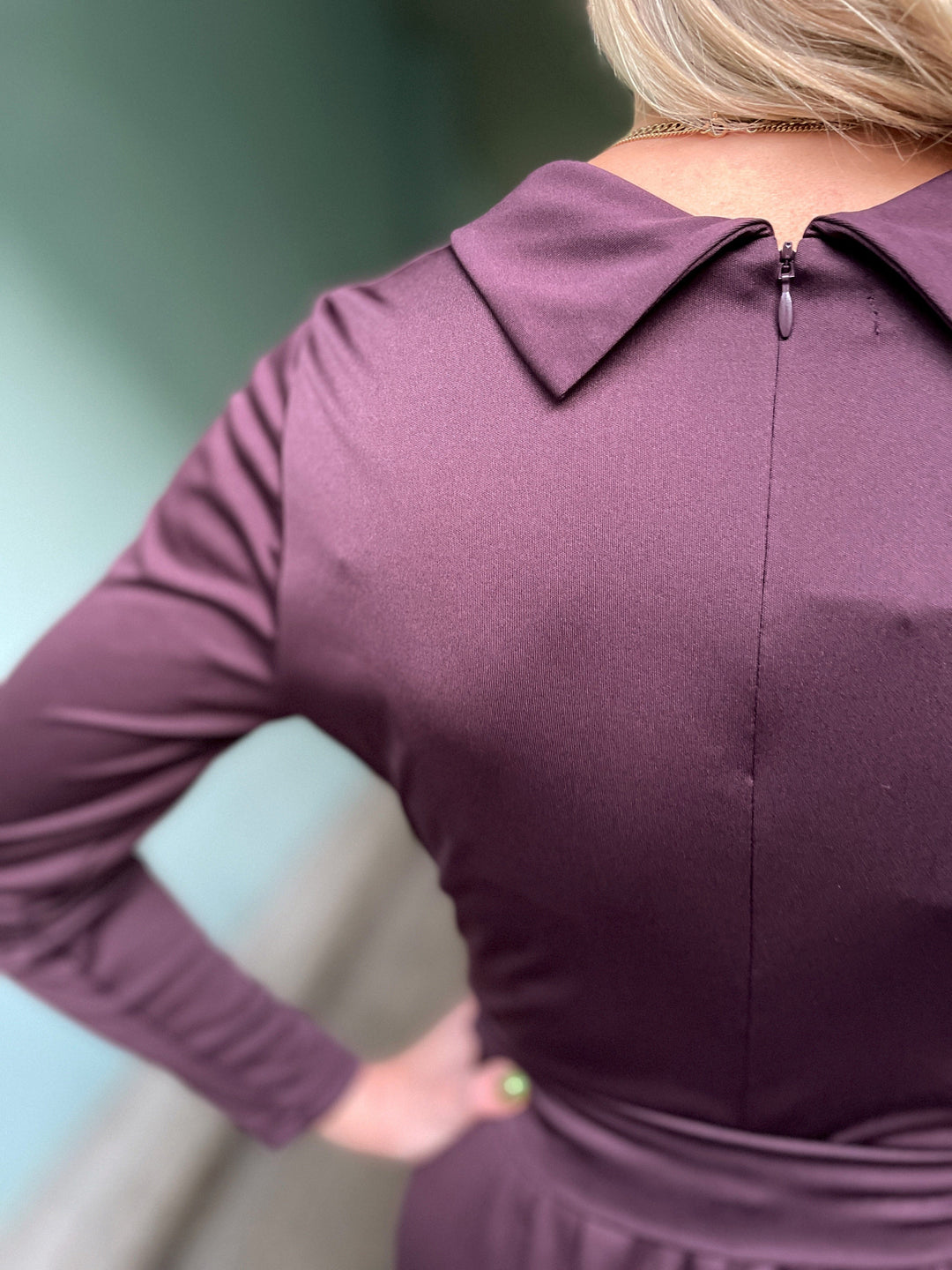 Dianas Vintage buksedresser Bianca buksedress plissé - plomme