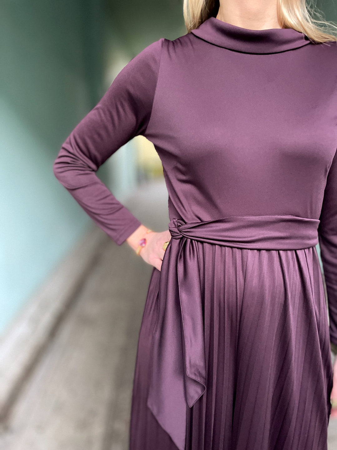 Dianas Vintage buksedresser Bianca buksedress plissé - plomme