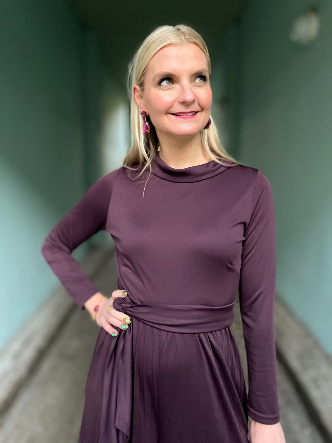 Dianas Vintage buksedresser Bianca buksedress plissé - plomme