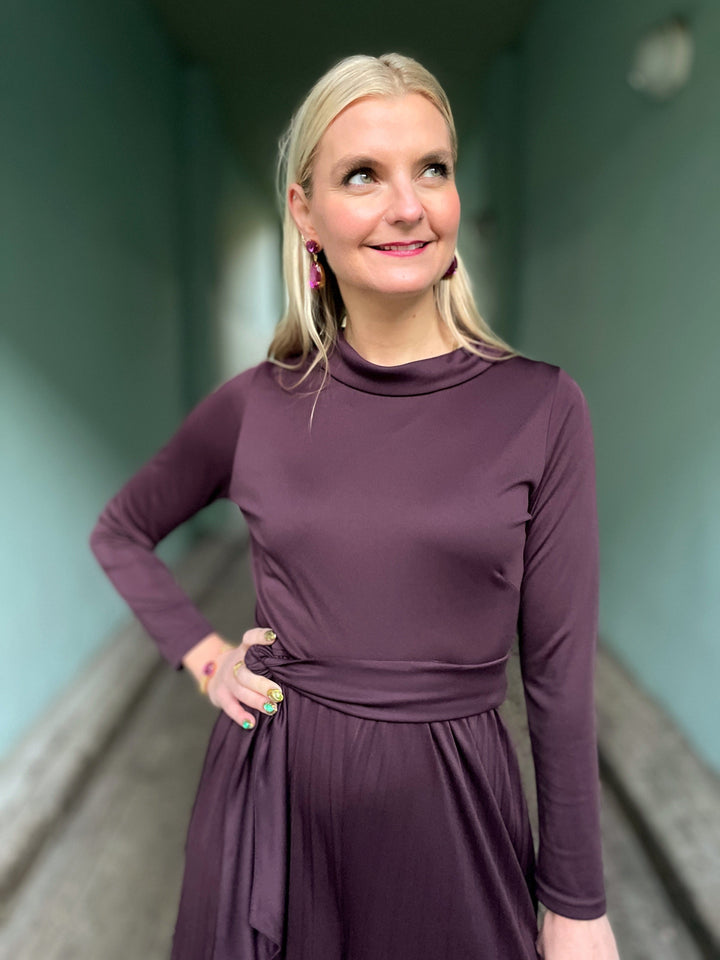 Dianas Vintage buksedresser Bianca buksedress plissé - plomme