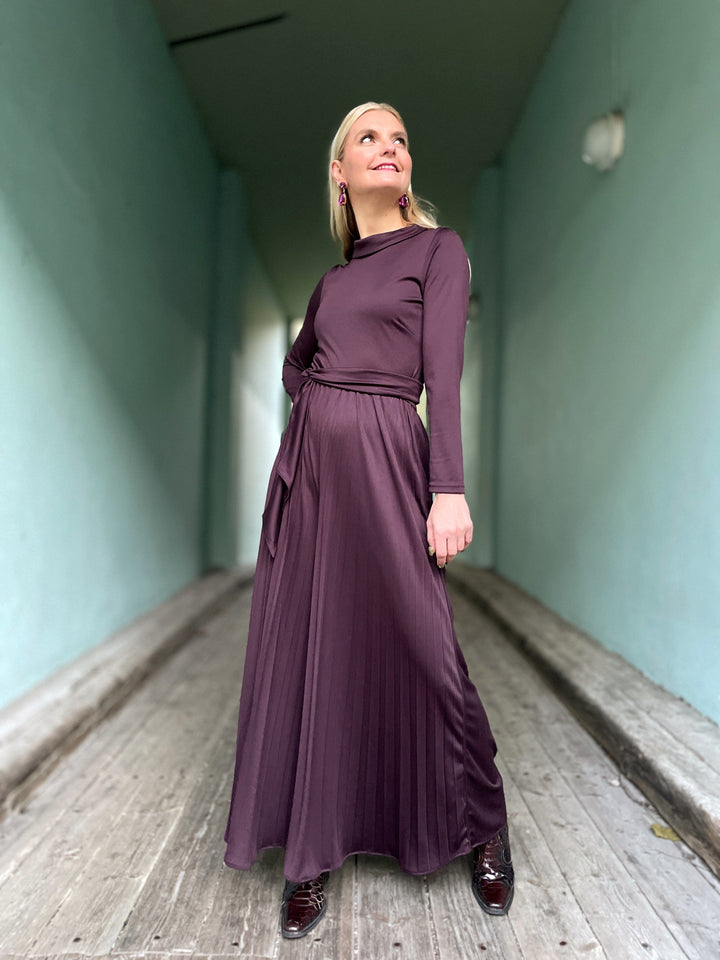 Dianas Vintage buksedresser Bianca buksedress plissé - plomme