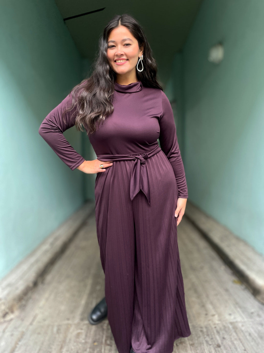 Dianas Vintage buksedresser Bianca buksedress plissé - plomme