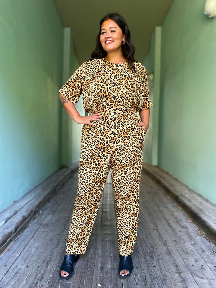Dianas Vintage buksedresser Goldie Jumpsuit - leopard