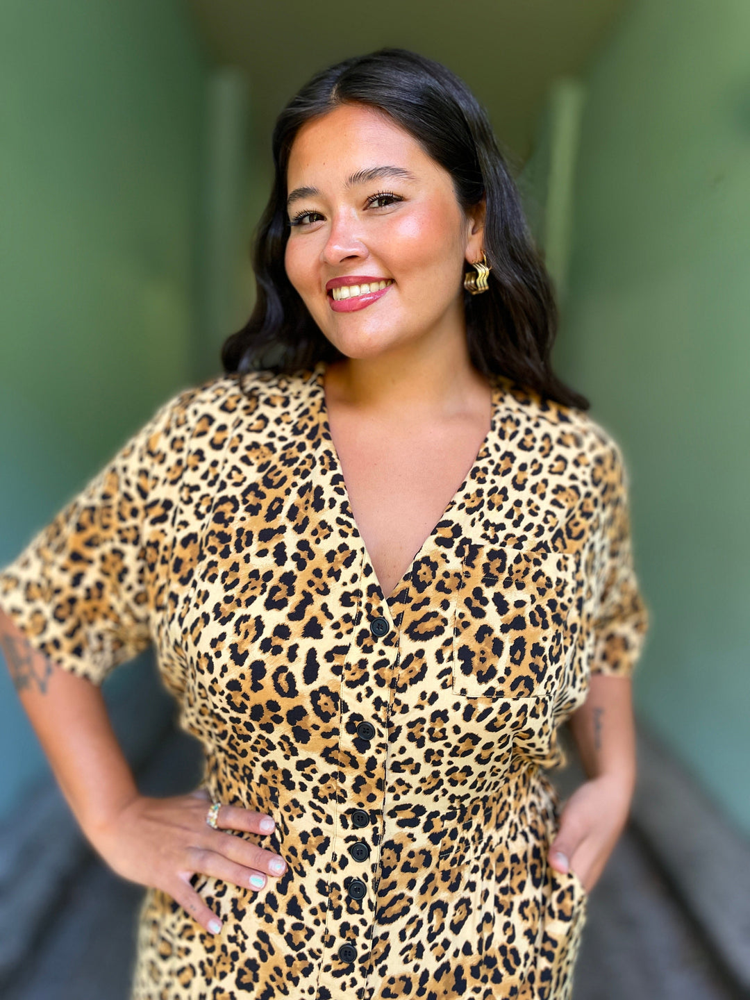 Dianas Vintage buksedresser Goldie Jumpsuit - leopard