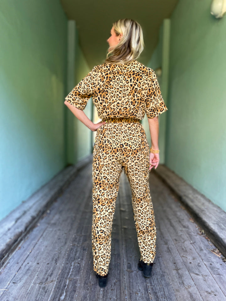 Dianas Vintage buksedresser Goldie Jumpsuit - leopard