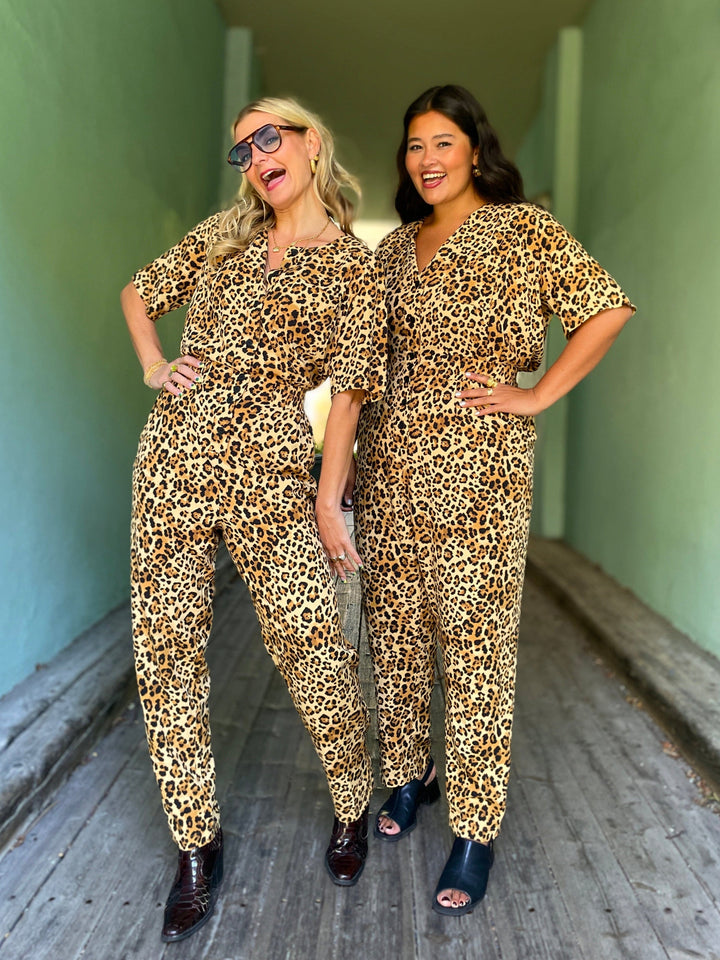Dianas Vintage buksedresser Goldie Jumpsuit - leopard