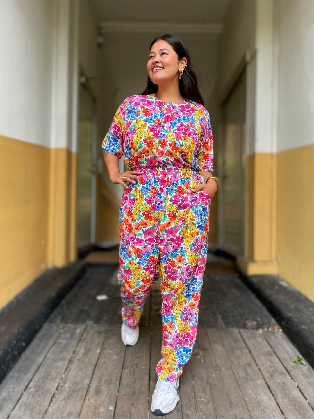 Dianas Vintage buksedresser Goldie Jumpsuit - summer garden