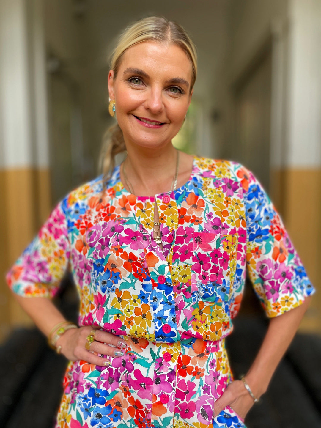 Dianas Vintage buksedresser Goldie Jumpsuit - summer garden