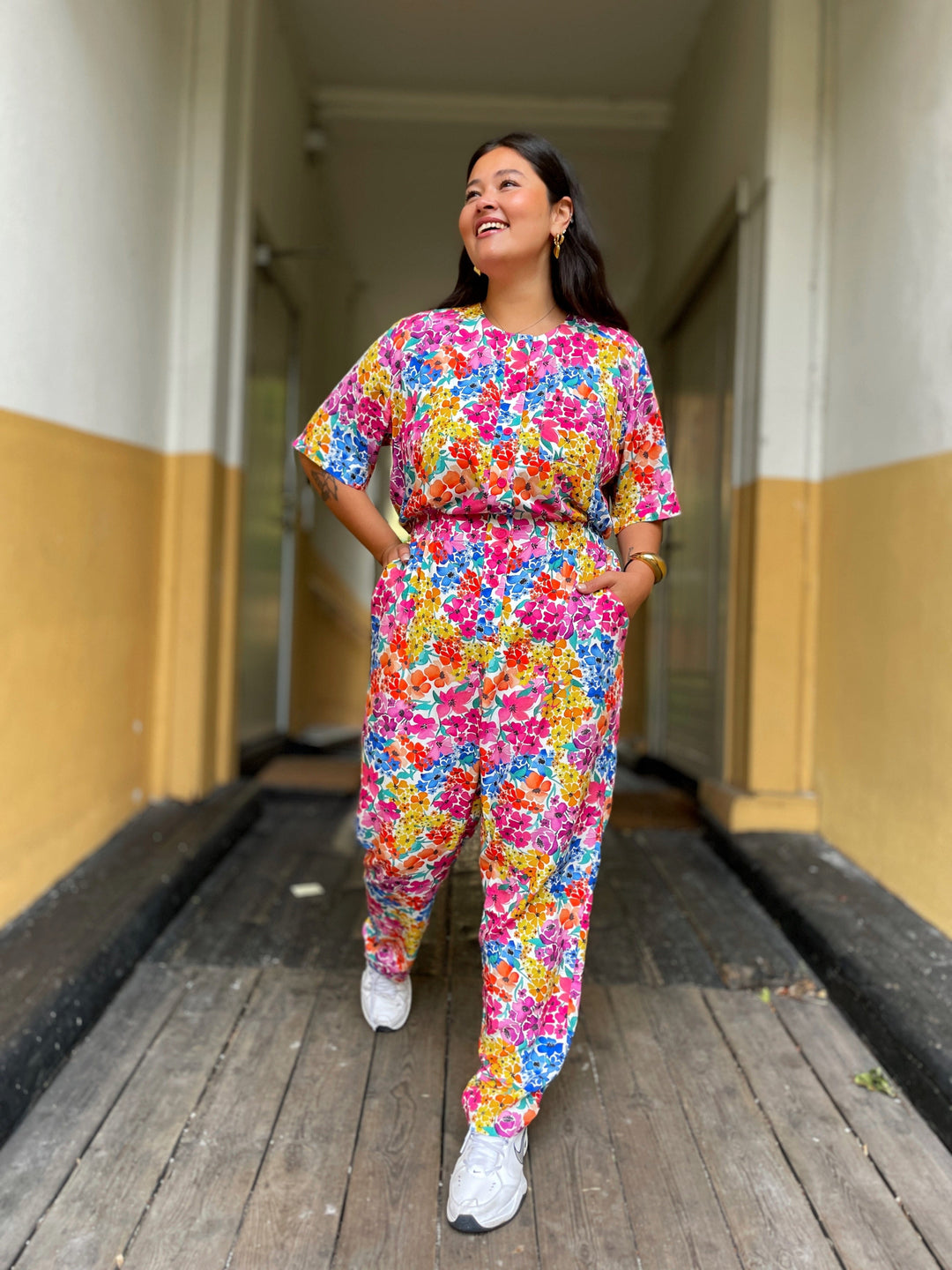 Dianas Vintage buksedresser Goldie Jumpsuit - summer garden