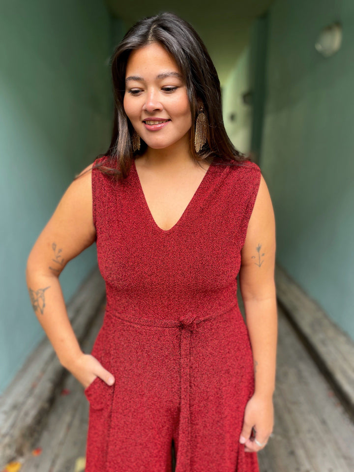 Dianas Vintage buksedresser Jolly Jumpsuit lurex - rød