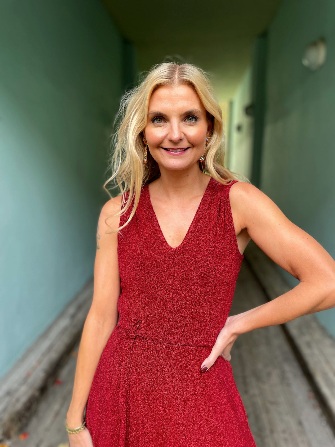 Dianas Vintage buksedresser Jolly Jumpsuit lurex - rød