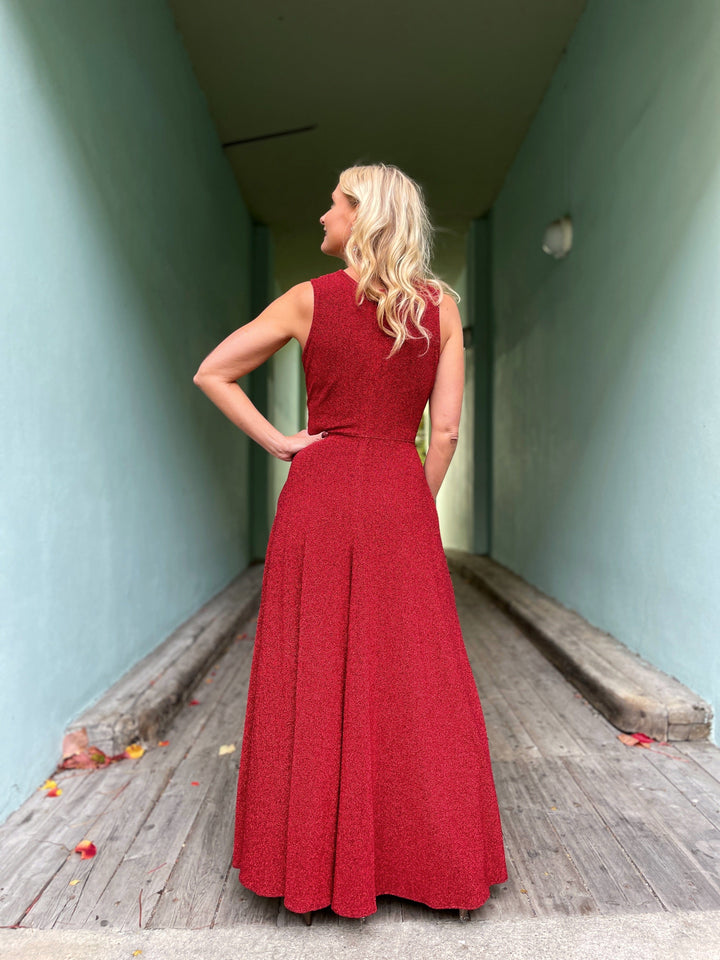 Dianas Vintage buksedresser Jolly Jumpsuit lurex - rød