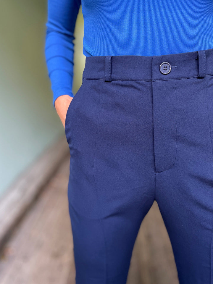 Dianas Vintage bukser Frida Pants med gylf - bukse med høyt liv - mørk blå