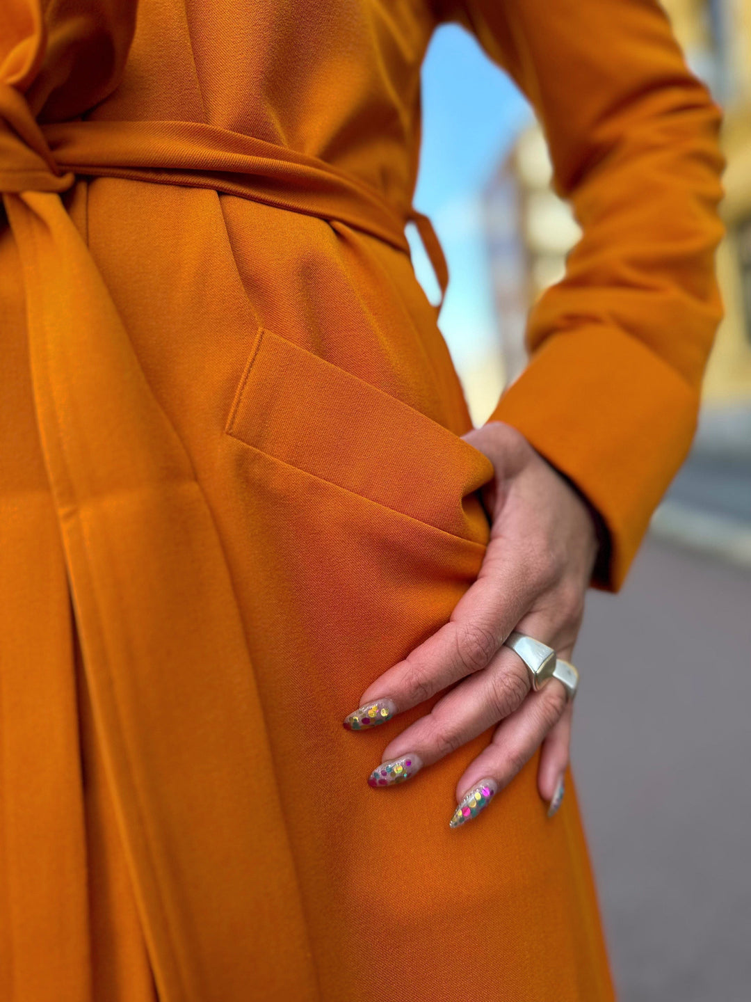 Dianas Vintage kåper Franz Coat - brent oransje