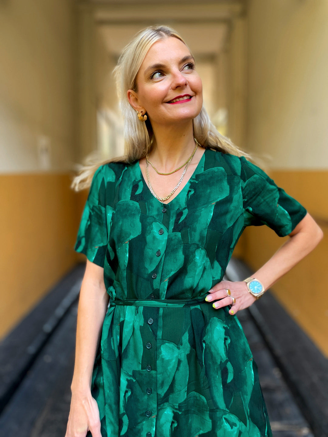 Dianas Vintage kjoler Betty Button dress - kort kjole - elephant