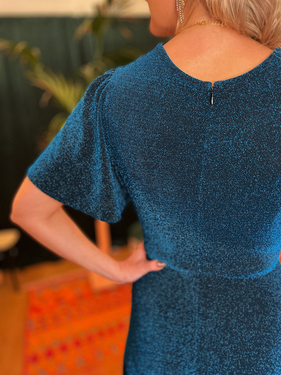 Dianas Vintage kjoler Diana Dress lurex - lang kjole - blå