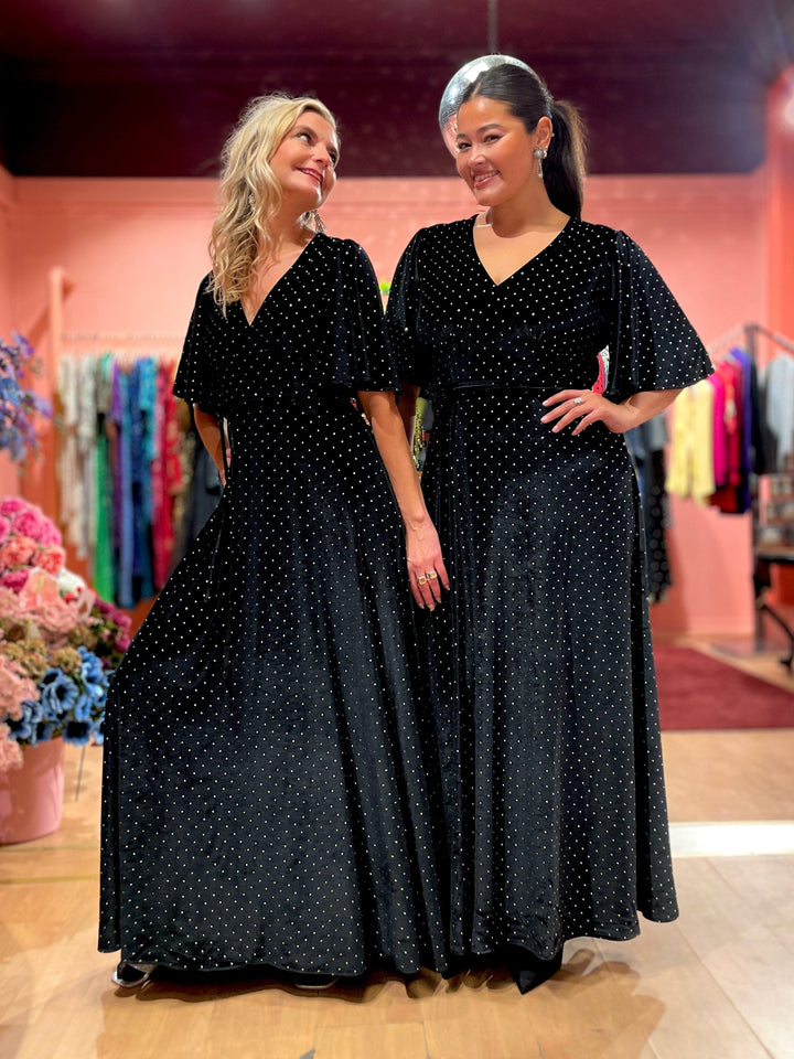 Dianas Vintage kjoler Diana Dress velvet - lang kjole - sparkles