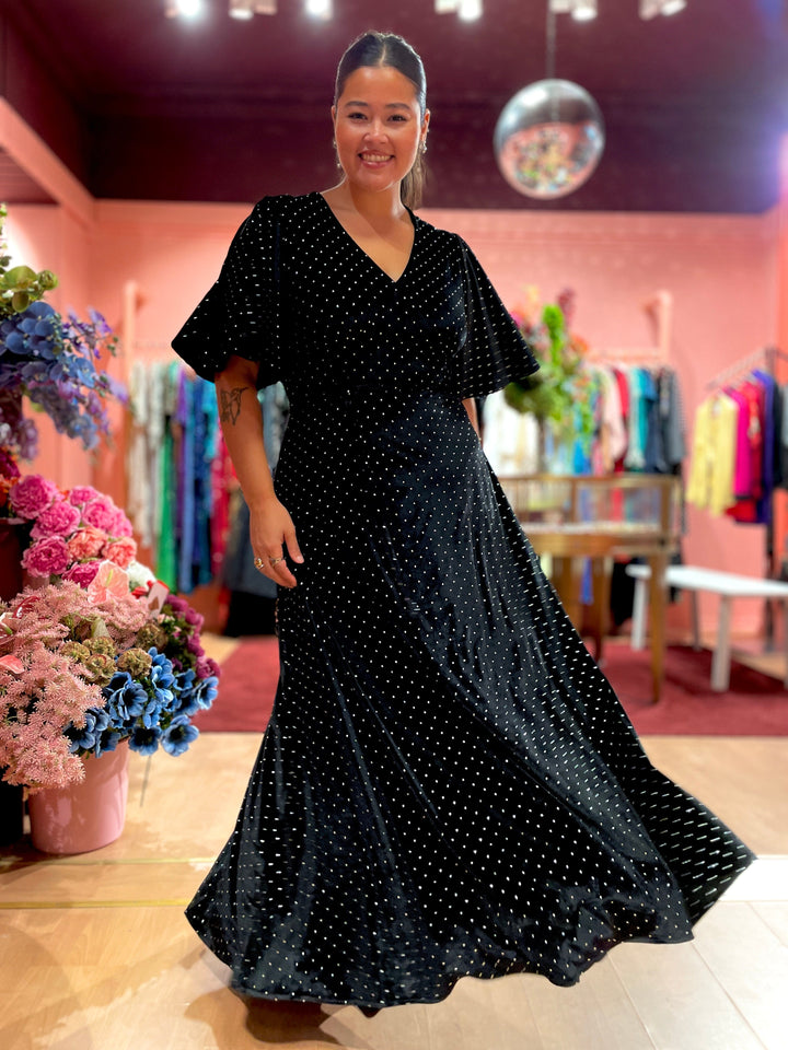 Dianas Vintage kjoler Diana Dress velvet - lang kjole - sparkles