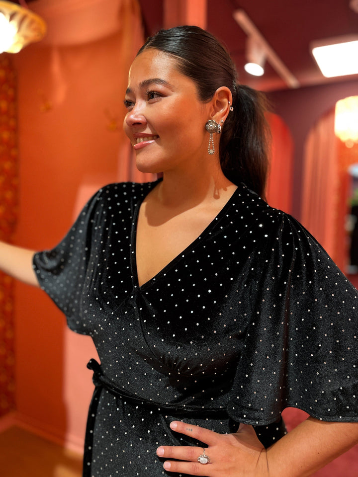Dianas Vintage kjoler Diana Dress velvet - lang kjole - sparkles