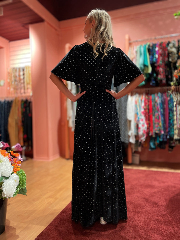 Dianas Vintage kjoler Diana Dress velvet - lang kjole - sparkles