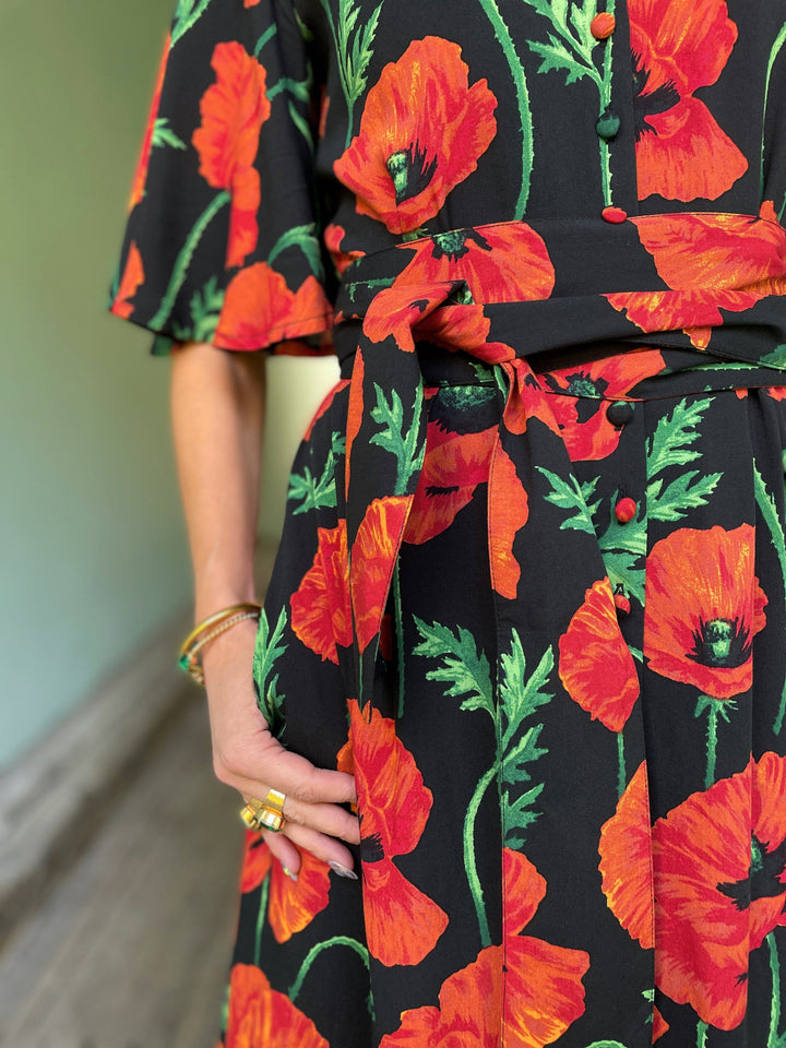 Dianas Vintage kjoler Monika dress lang - poppy black