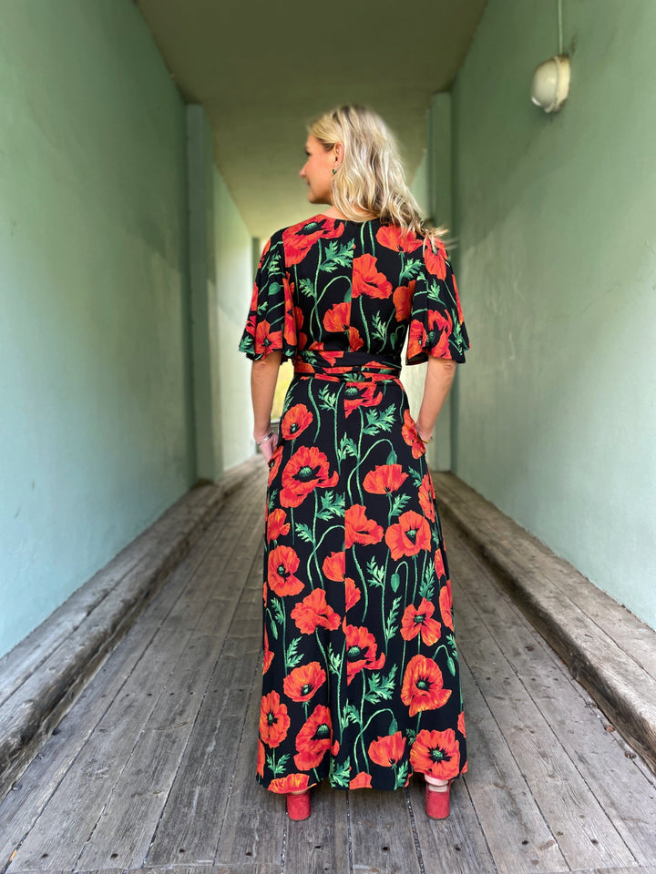 Dianas Vintage kjoler Monika dress lang - poppy black