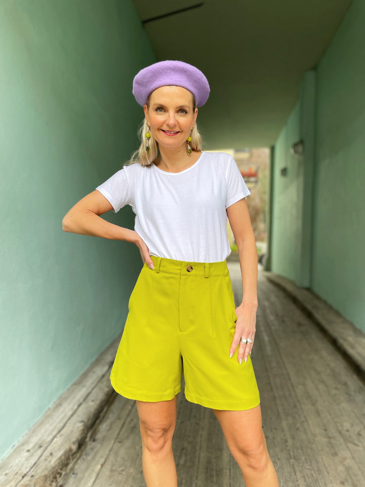 Dianas Vintage shorts Frida shorts med gylf - lime