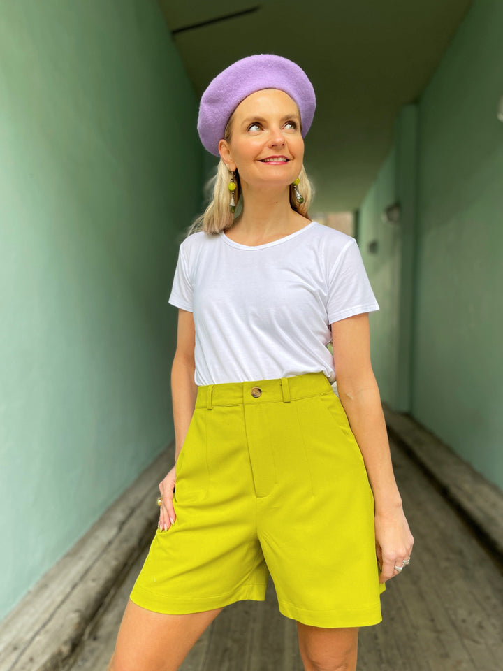 Dianas Vintage shorts Frida shorts med gylf - lime