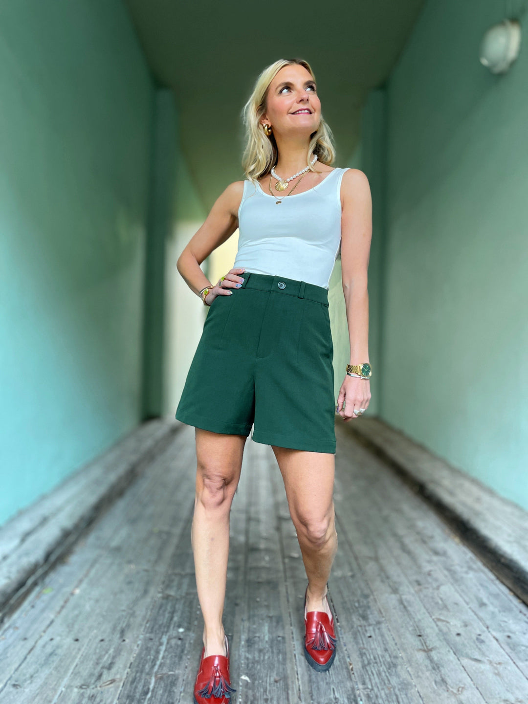 Dianas Vintage shorts Frida shorts - mørk grønn