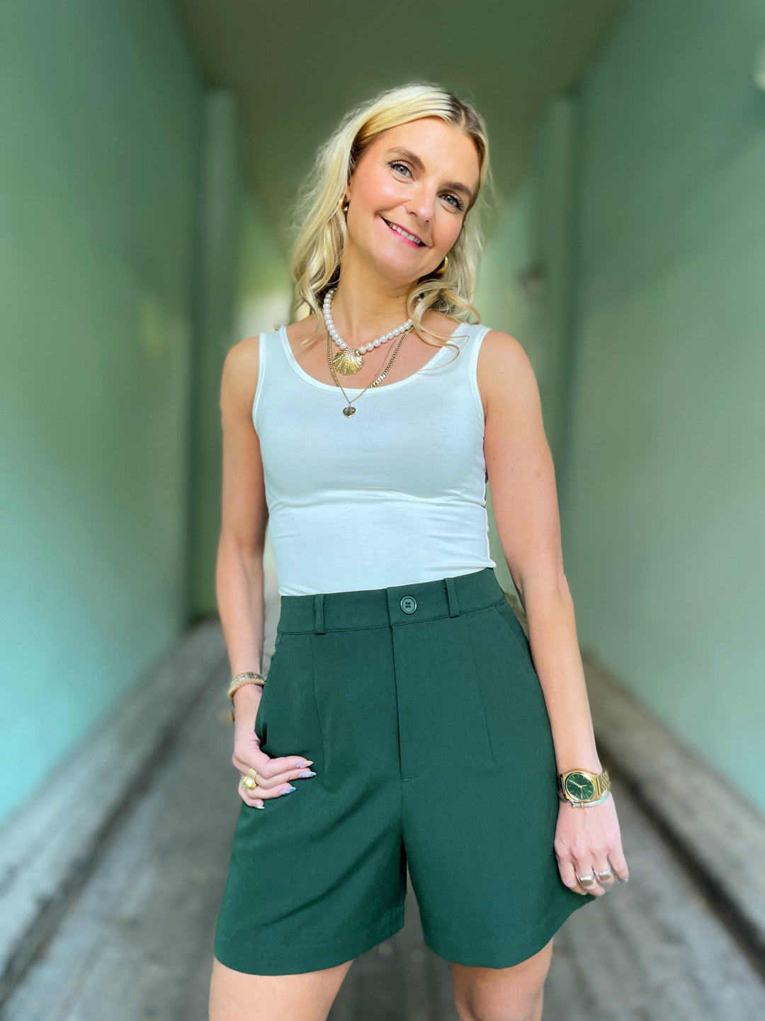 Dianas Vintage shorts Frida shorts - mørk grønn