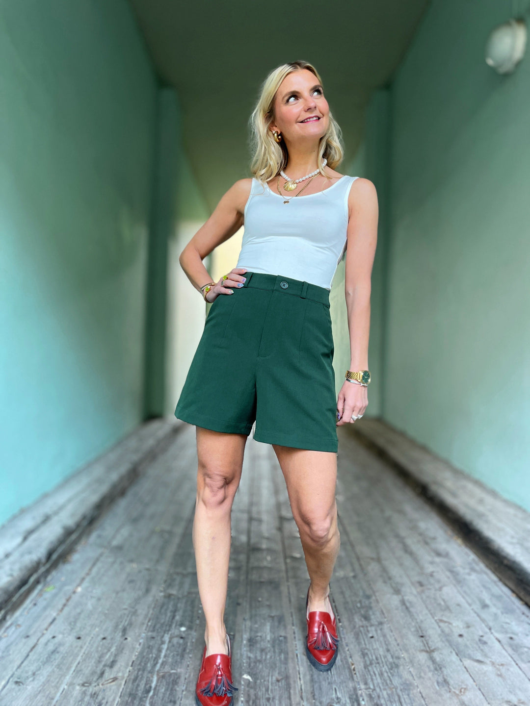 Dianas Vintage shorts Frida shorts - mørk grønn