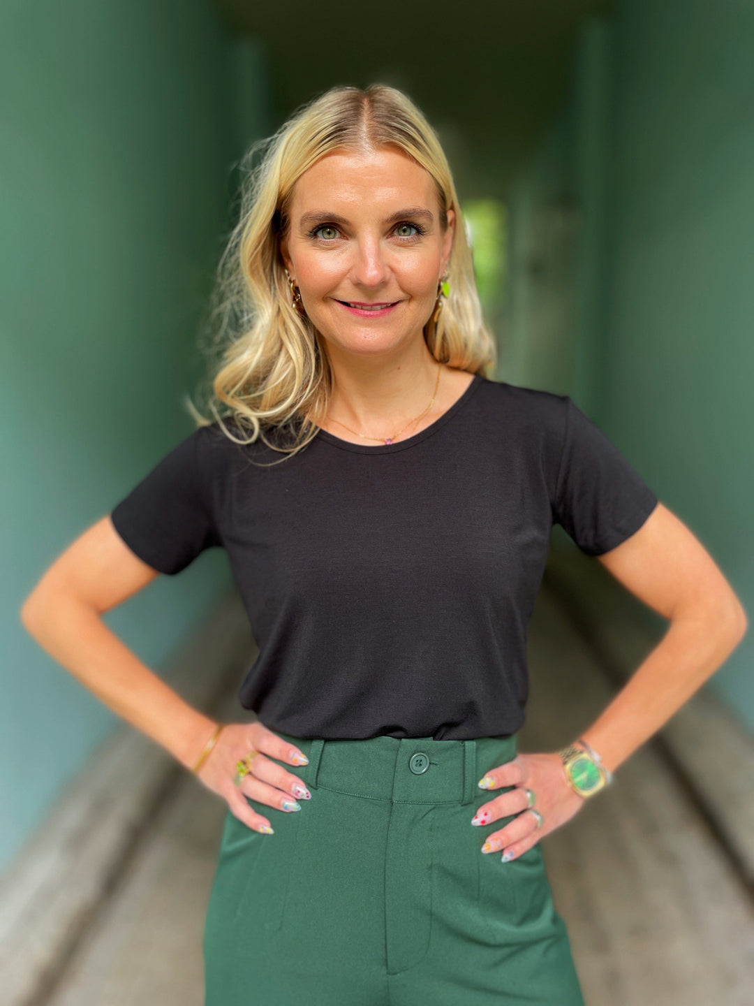 Dianas Vintage t-skjorter To a tee-shirt tencel - svart