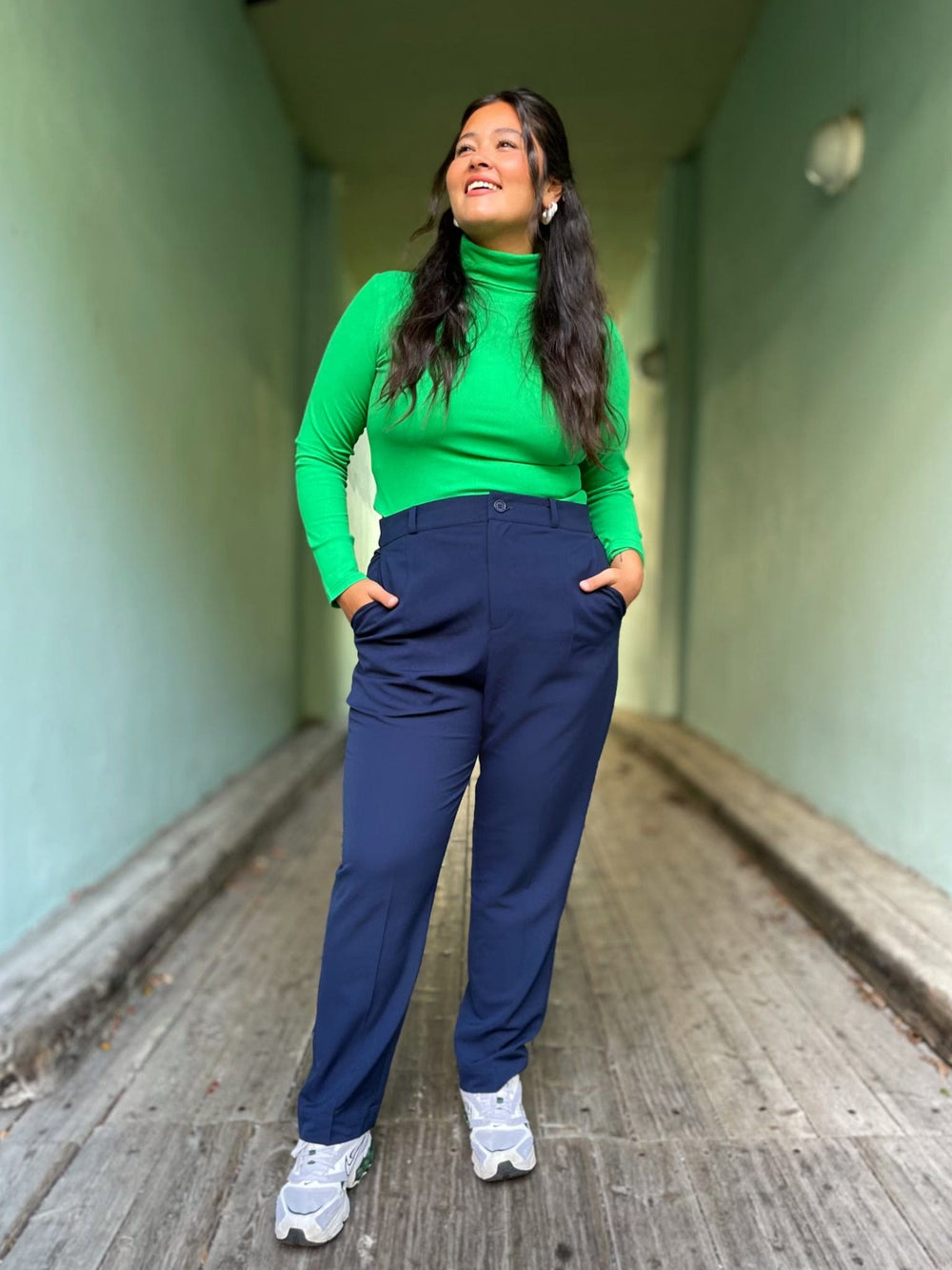 Dianas Vintage turtleneck Cozy topp - grønn