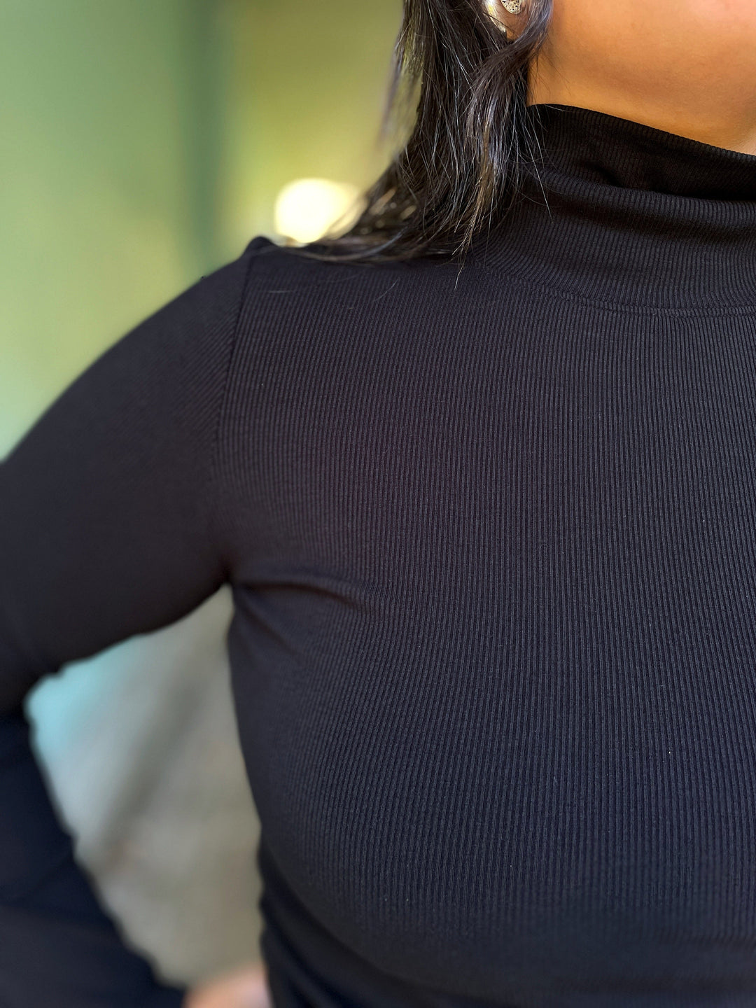 Dianas Vintage turtleneck Cozy topp - svart