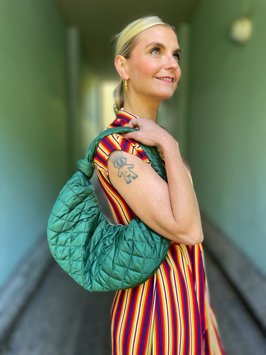 Dianas Vintage vesker Veske av restestoff - quilt grønn