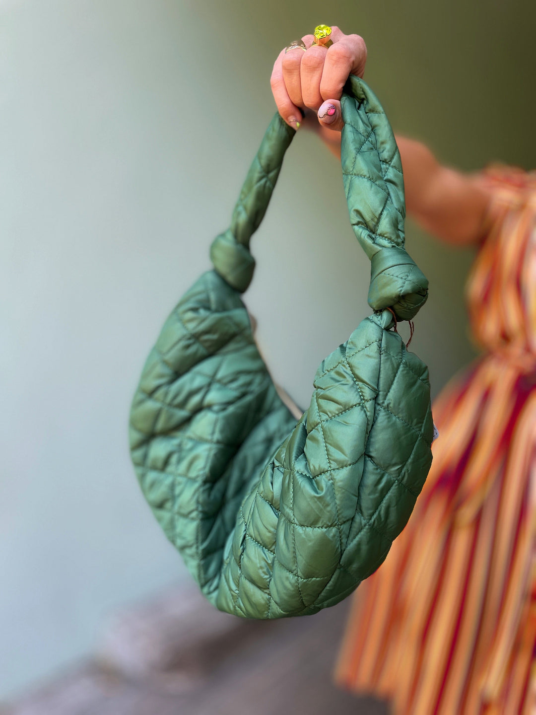 Dianas Vintage vesker Veske av restestoff - quilt grønn