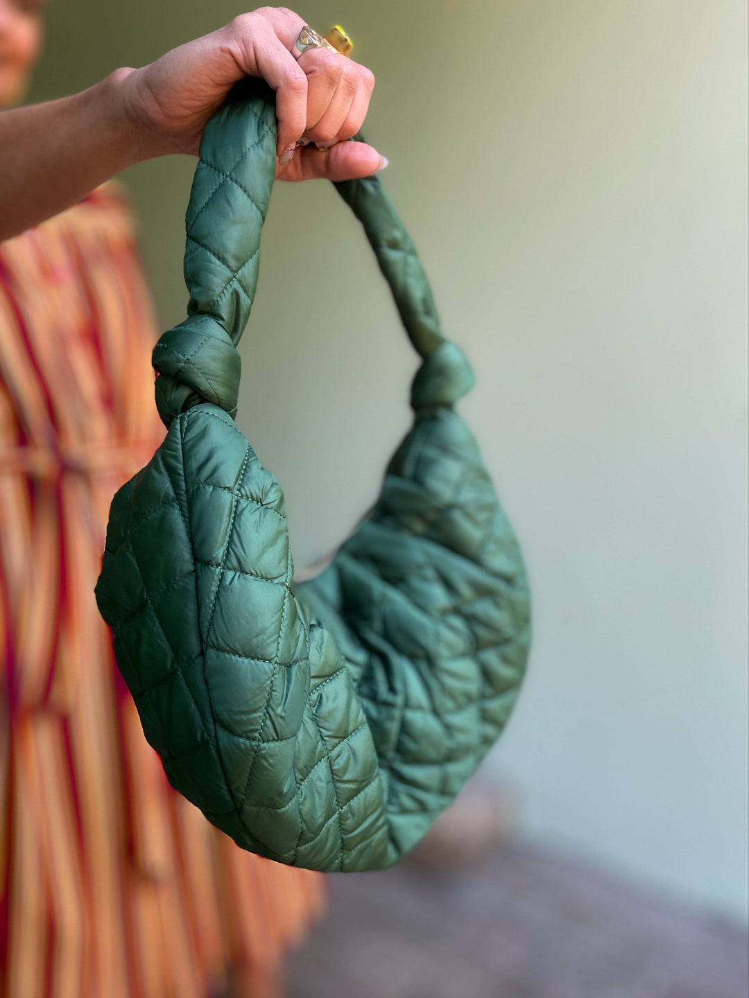 Dianas Vintage vesker Veske av restestoff - quilt grønn